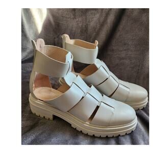 Napoleoni Italian White Leather womens size 10.5 sandals